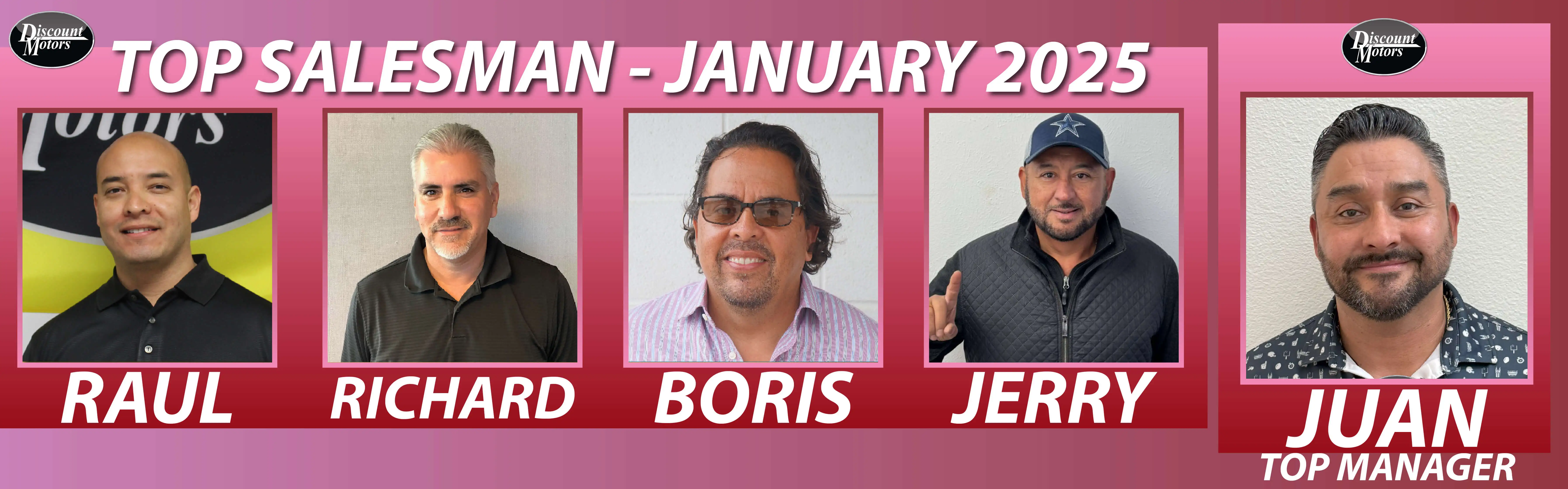 Image of 5 top sales staff, including their names